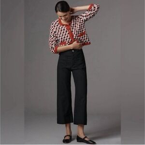 Maeve Anthropologie Womens The Colette Black Linen Blend Pants 24 Quiet Luxury